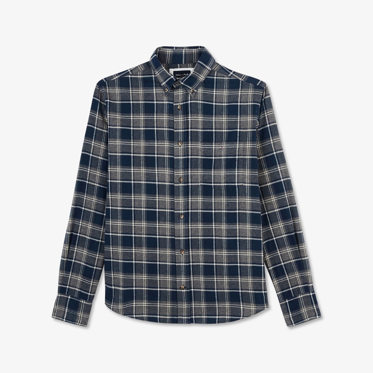Dark blue chequered flannel shirt