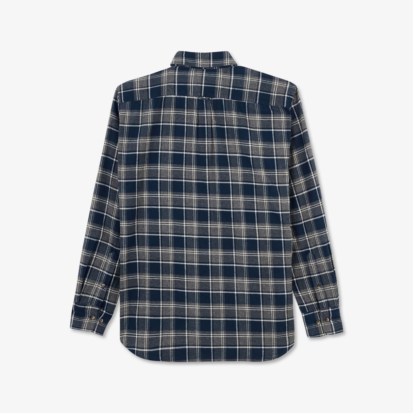 Dark blue chequered flannel shirt