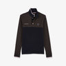 Dark brown colourblock polo shirt with Eden Park embroidery