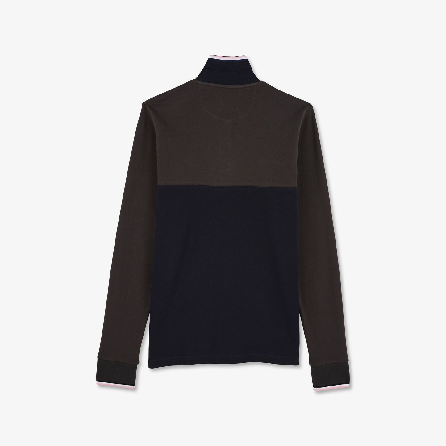 Dark brown colourblock polo shirt with Eden Park embroidery