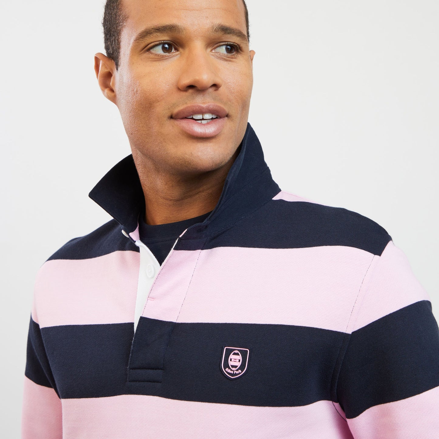 Pink circle polo-neck jumper