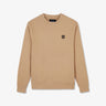 Plain beige round-neck sweatshirt