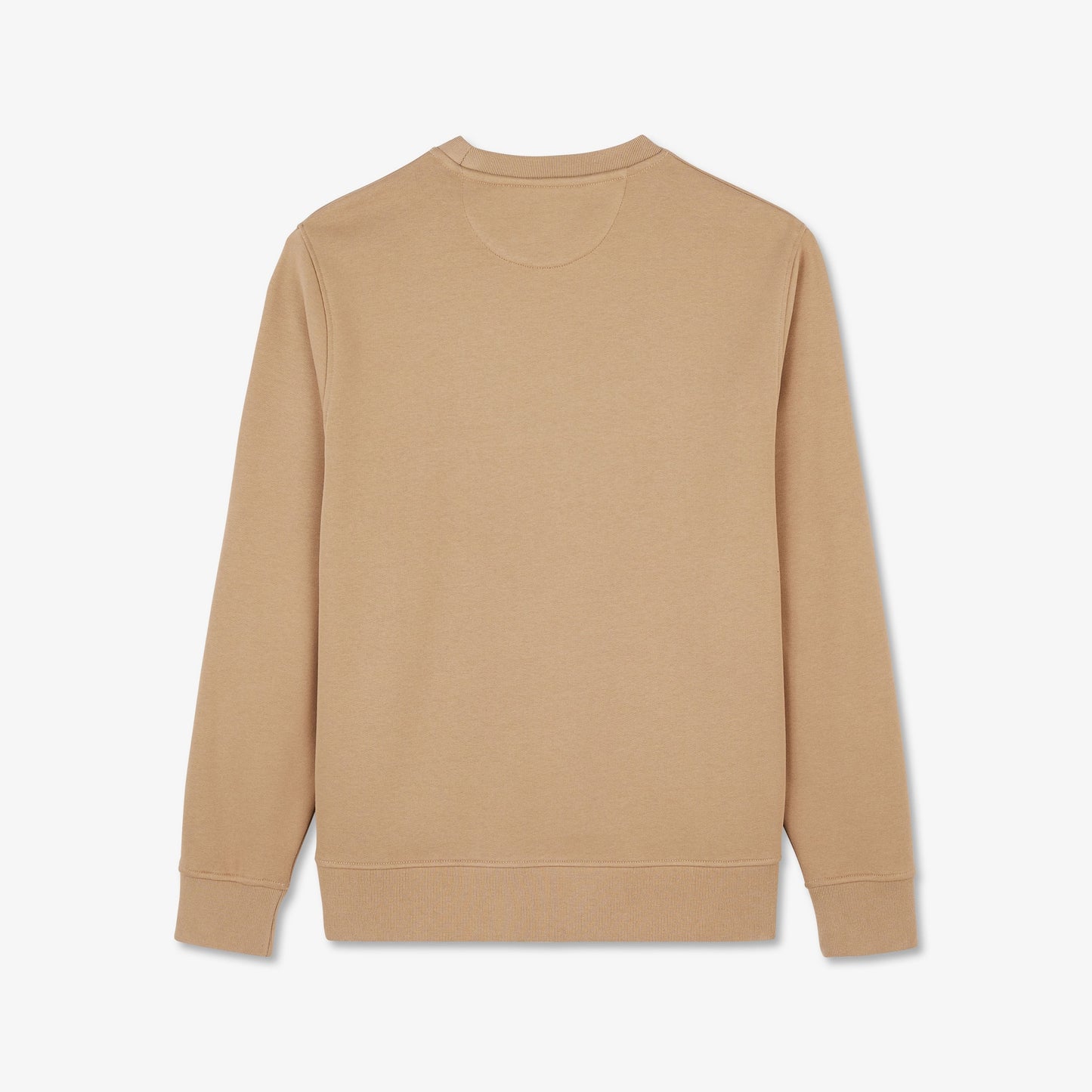 Plain beige round-neck sweatshirt