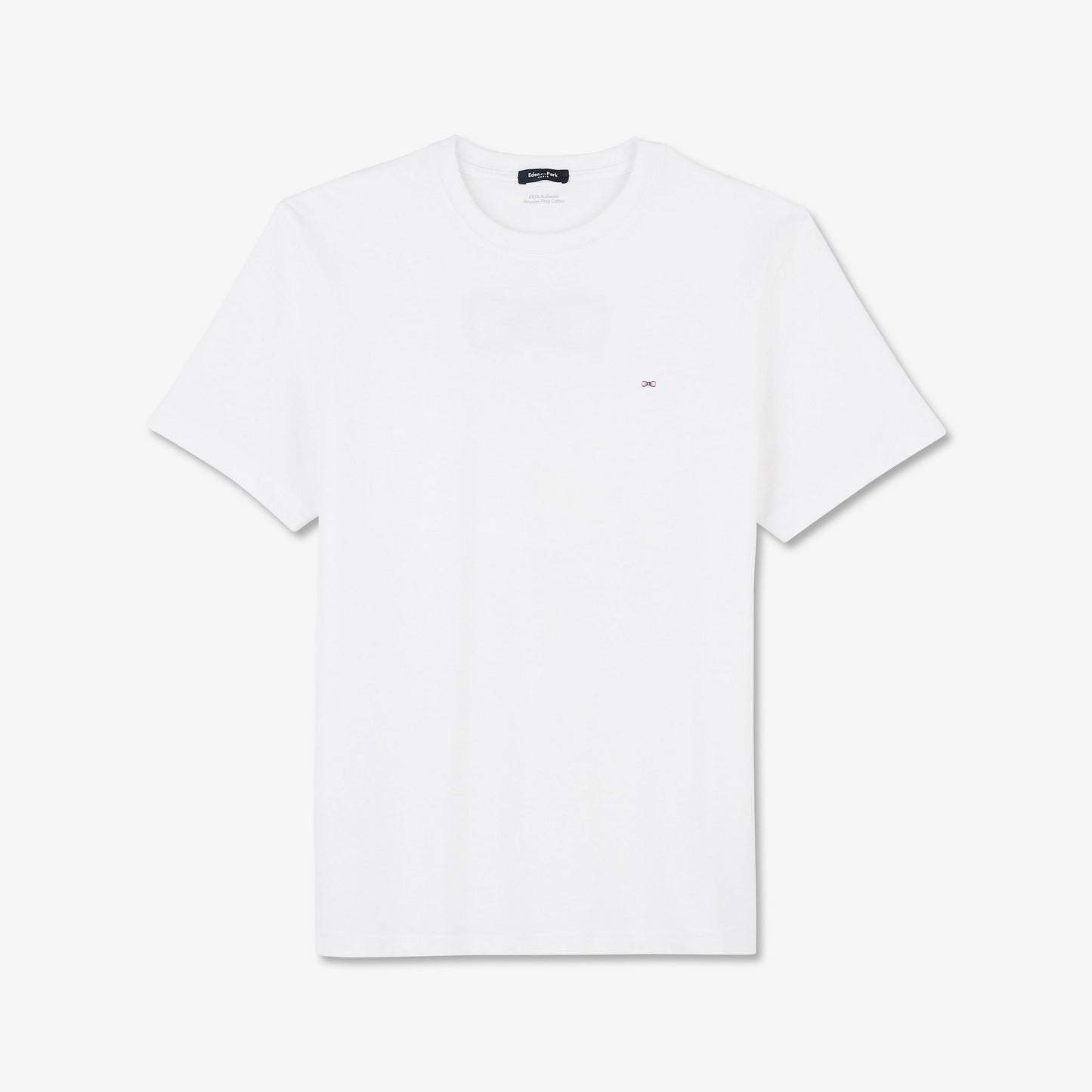 White T-shirt with embroidered bow tie on the back