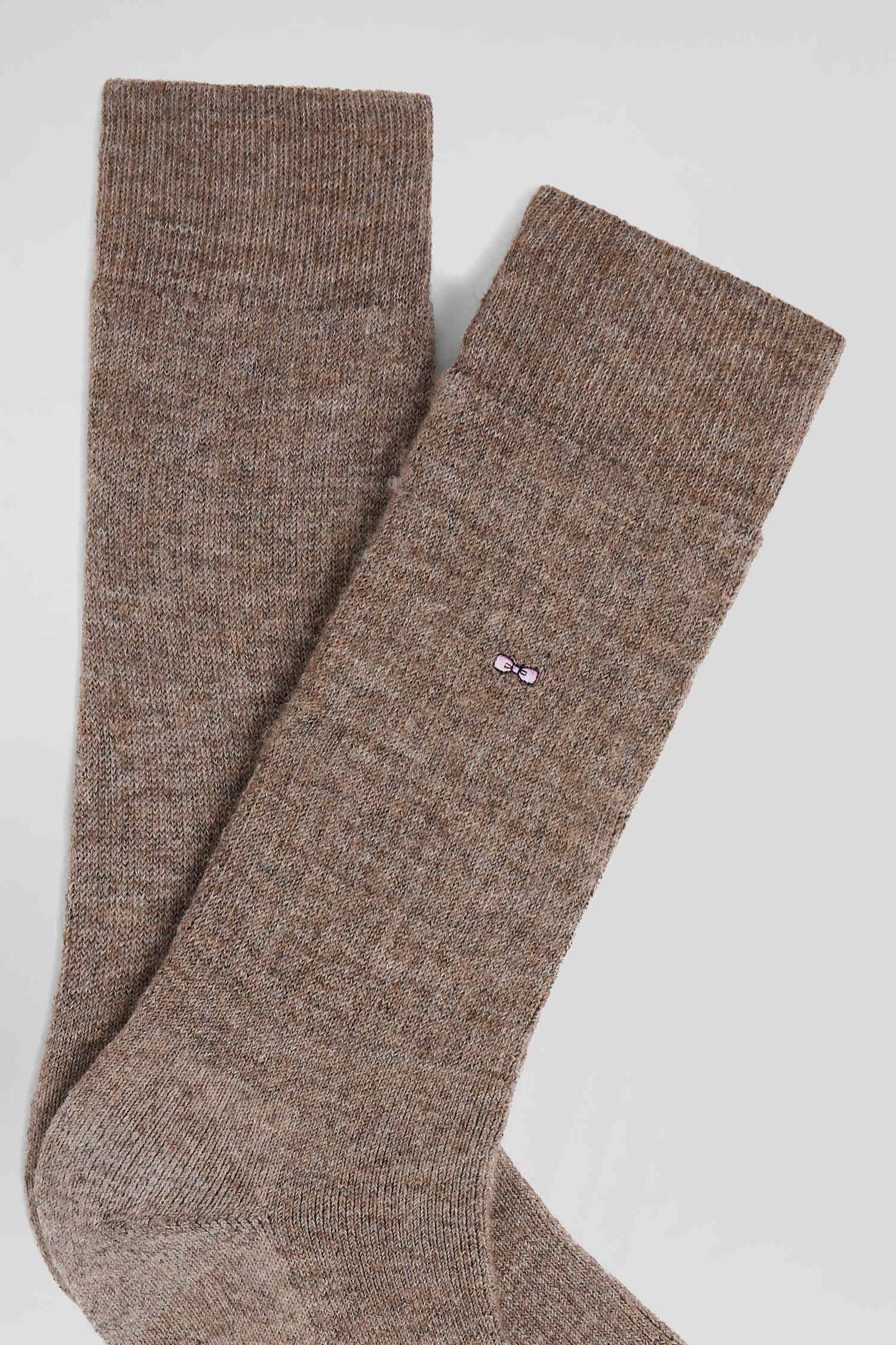 Paire de chaussettes homme en laine alpaga mélangée marron