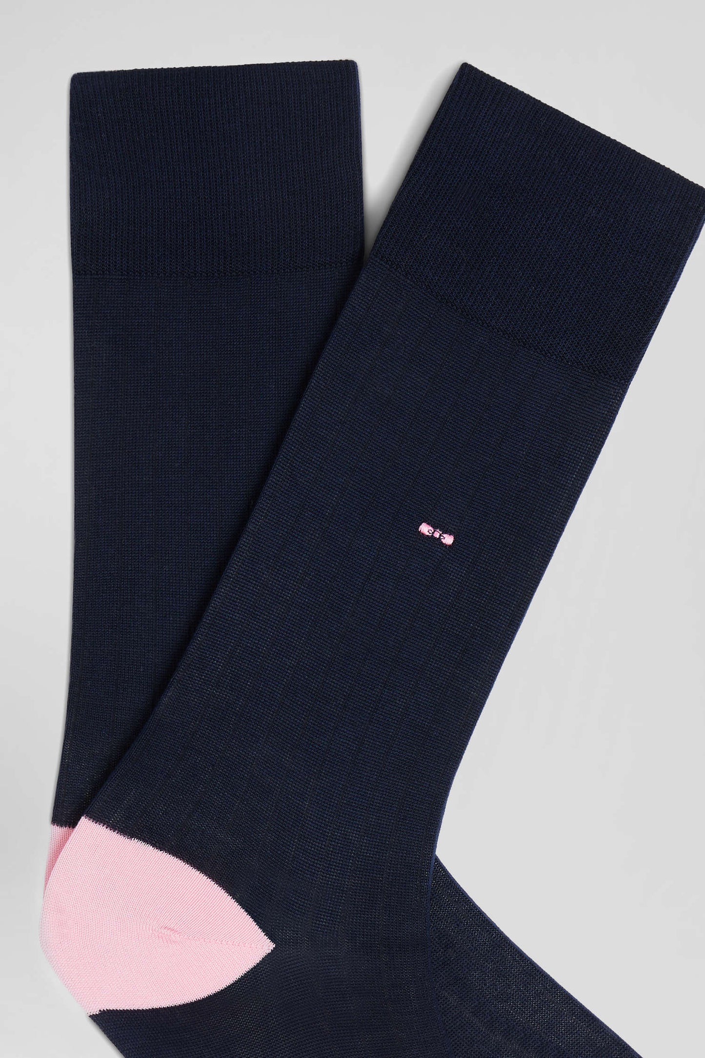 Navy blue and pink mixed cotton socks