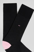 Black and pink mixed cotton socks