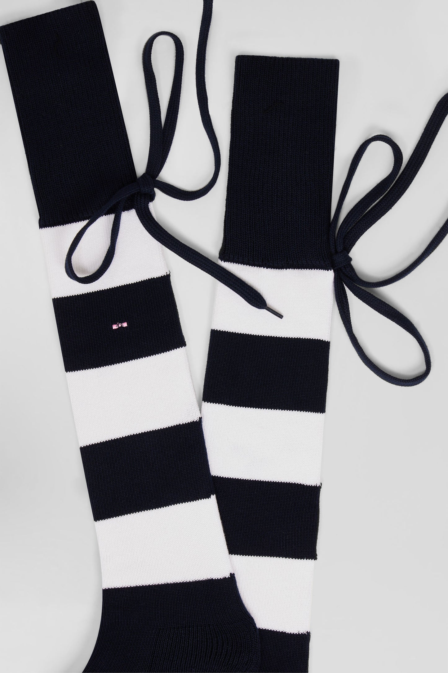 Chaussettes de rugby en coton stretch blanc cerclées