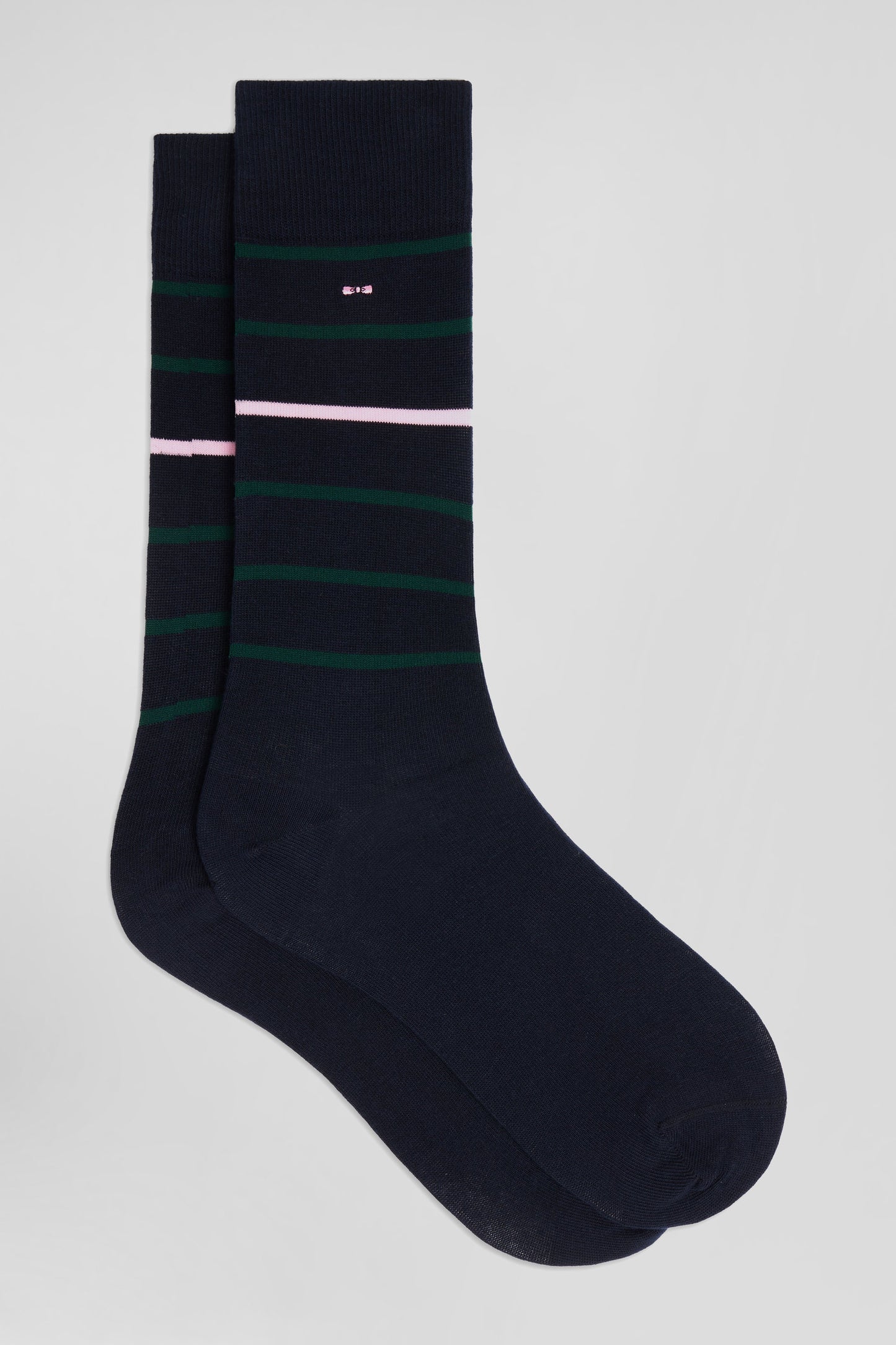 Navy blue striped stretch cotton socks