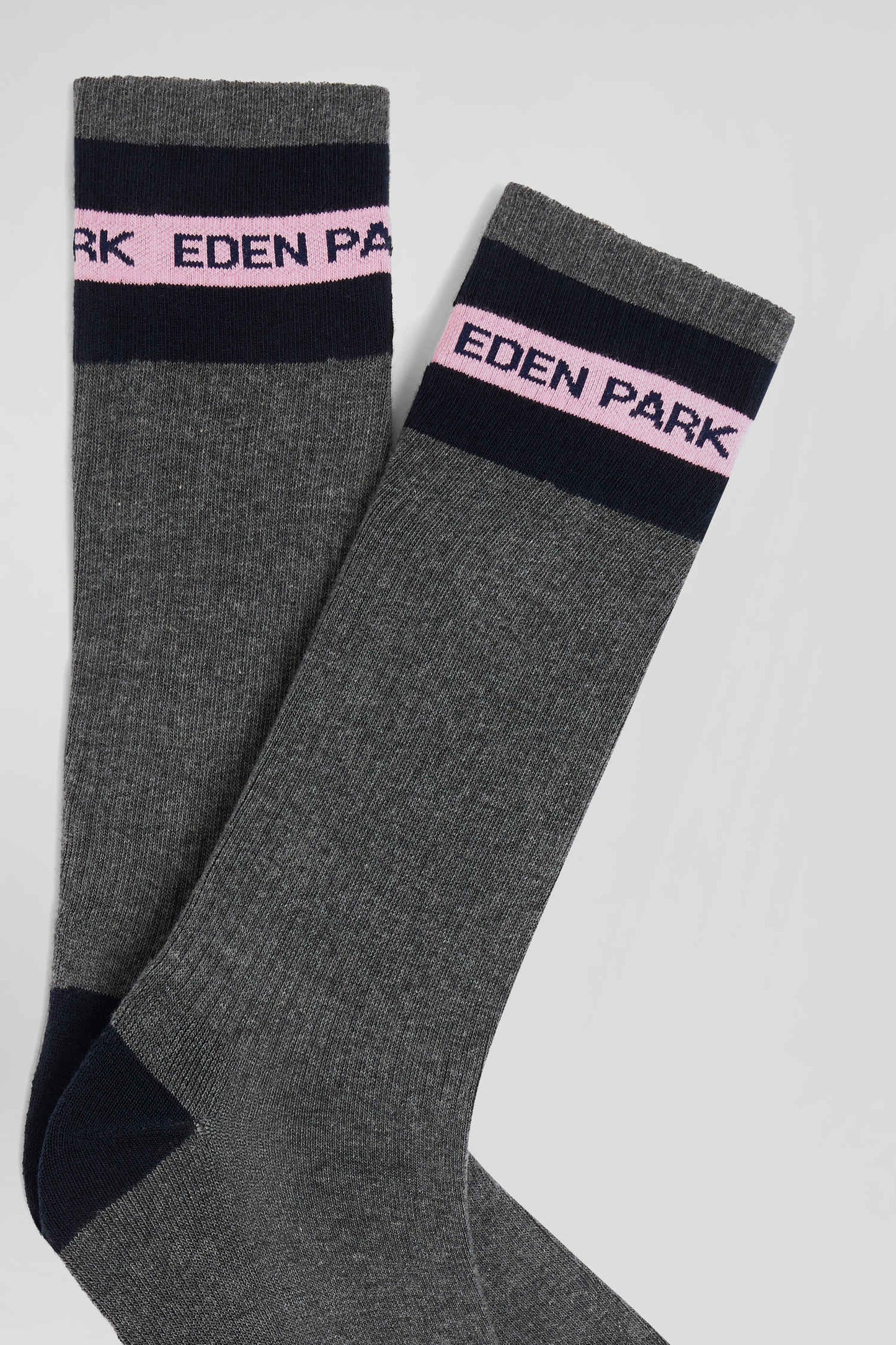 Chaussettes en coton stretch gris anthracite Eden Park