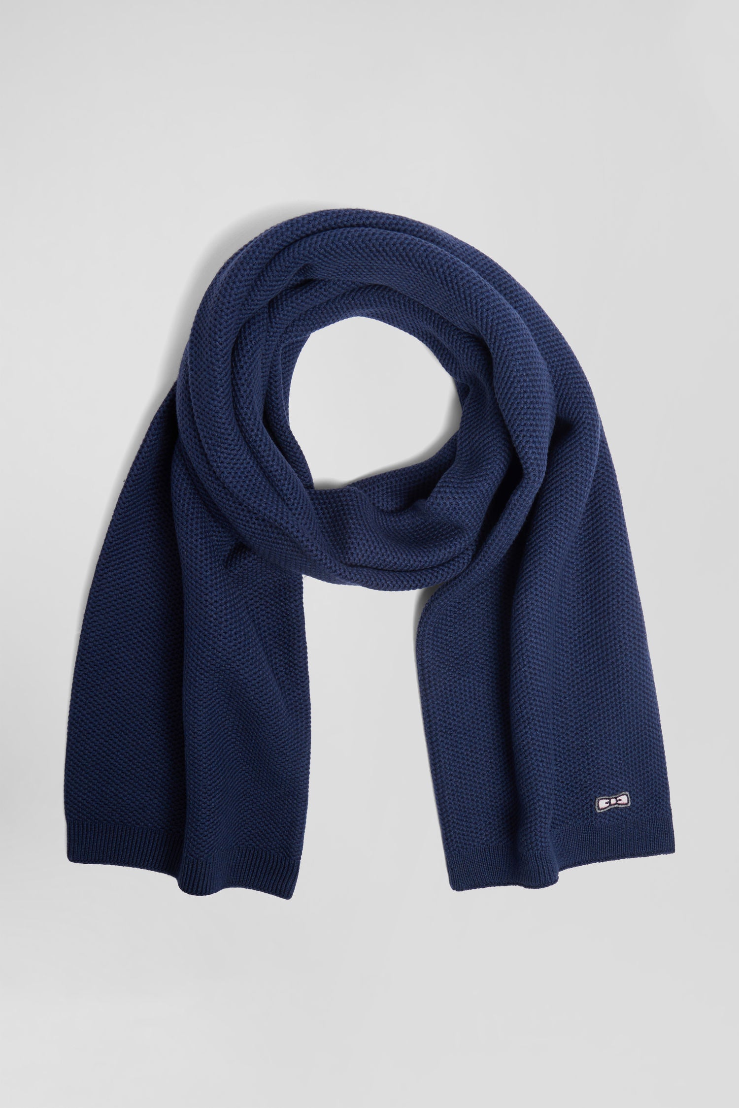 Dark blue plain cotton scarf