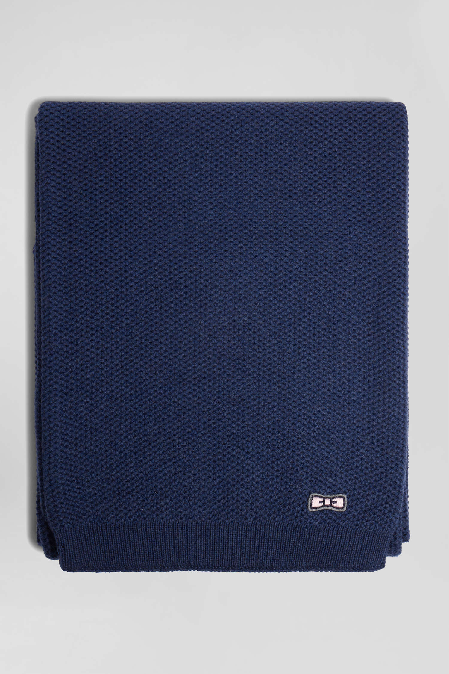 Dark blue plain cotton scarf