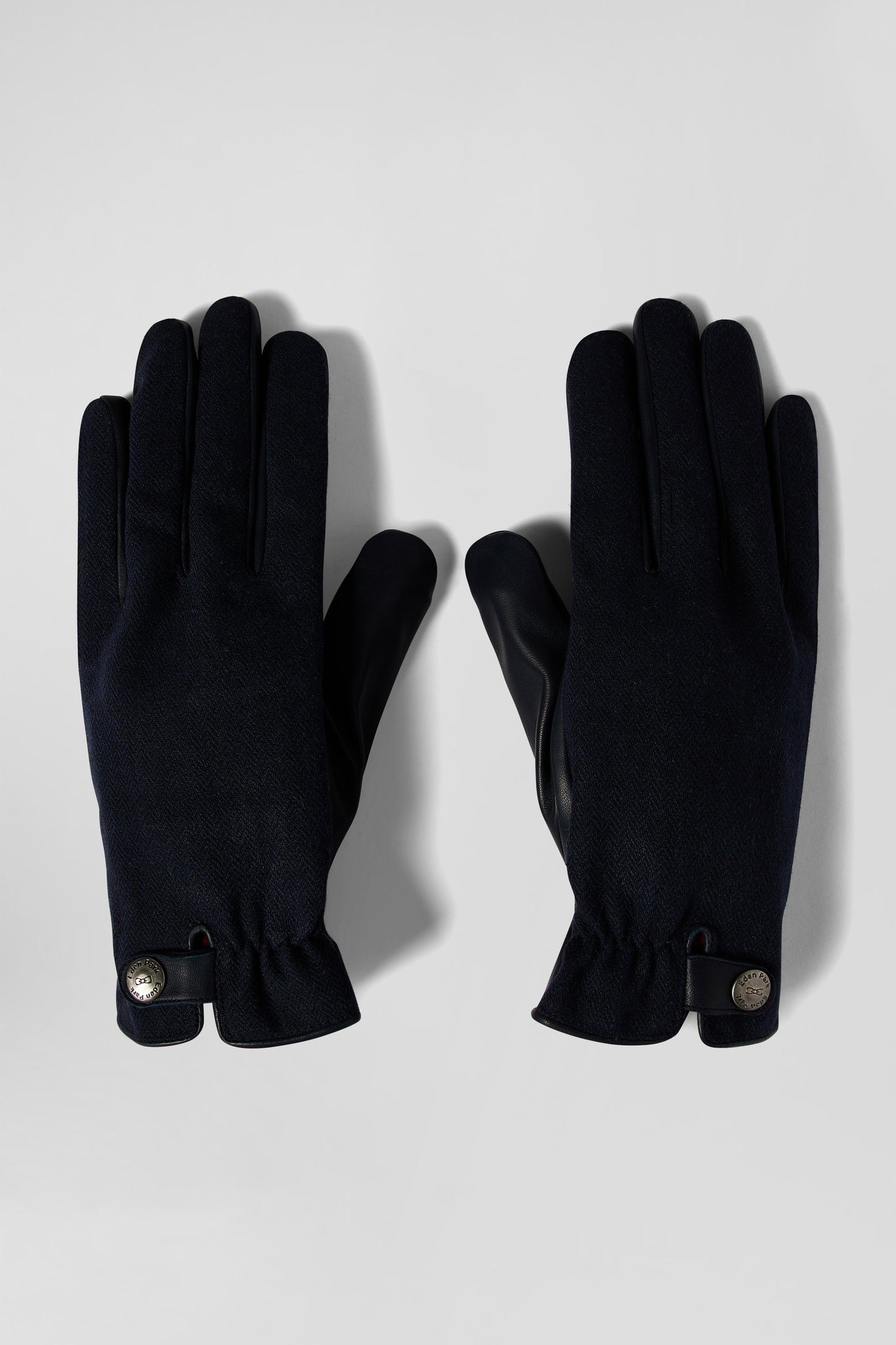 Navy blue smooth leather gloves