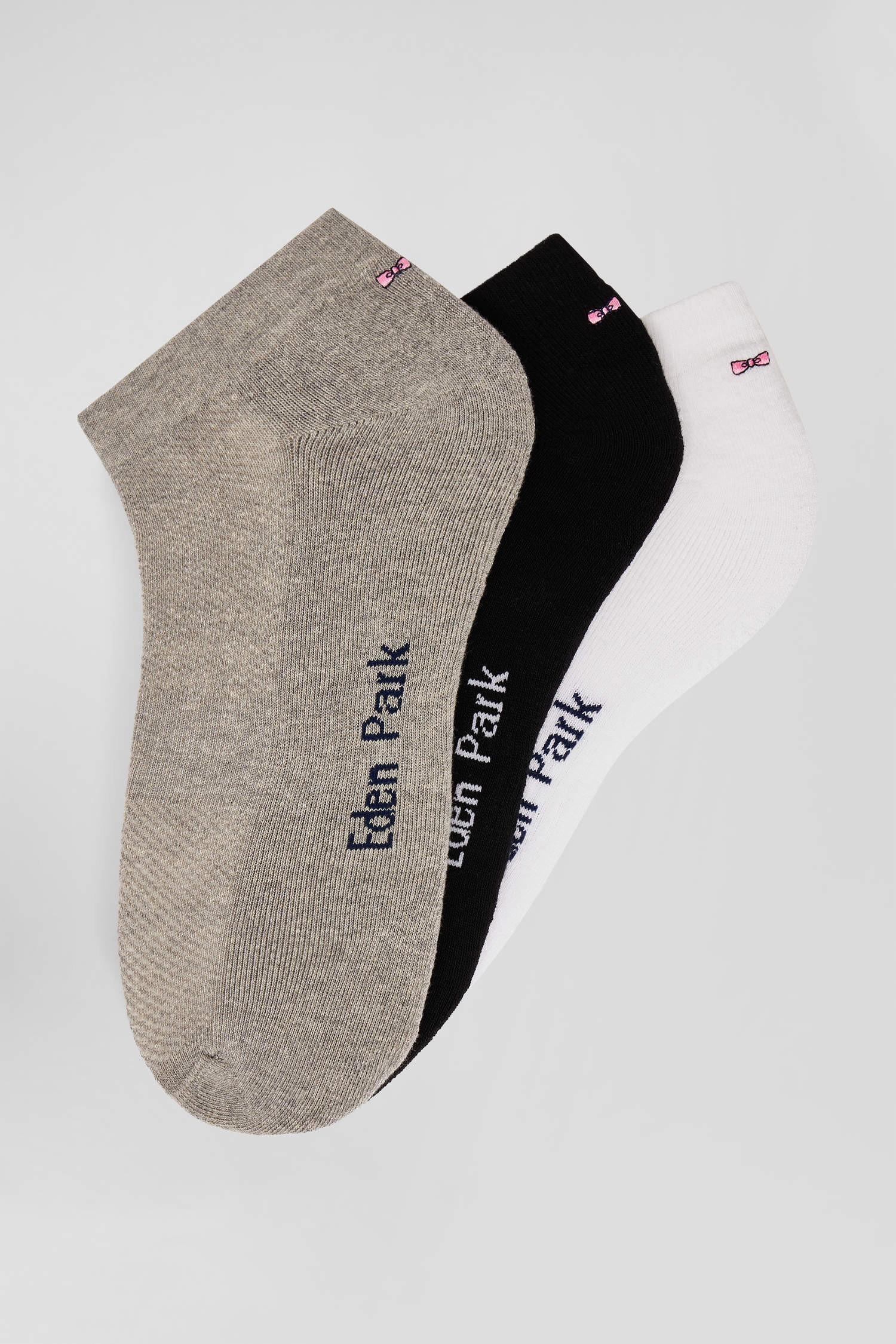 Lot de 3 paires de chaussettes en coton mélangé gris