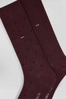 Set of 2 pairs of plain burgundy stretch cotton socks