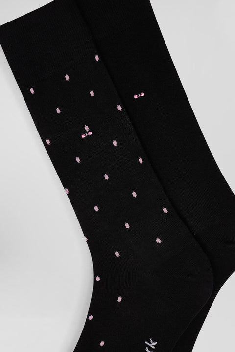 Set of 2 pairs of plain black stretch cotton socks - Image 2