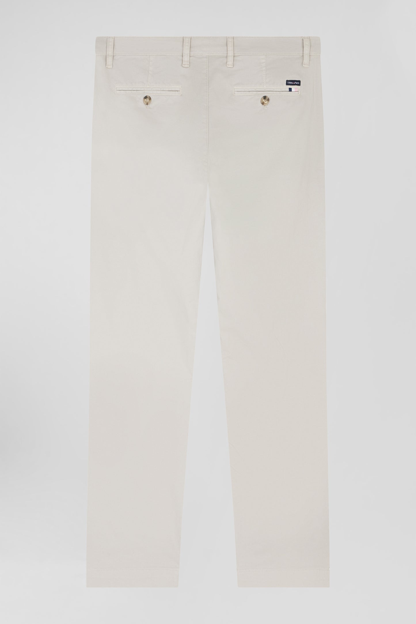 Regular camel chino trousers in stretch cotton gabardine