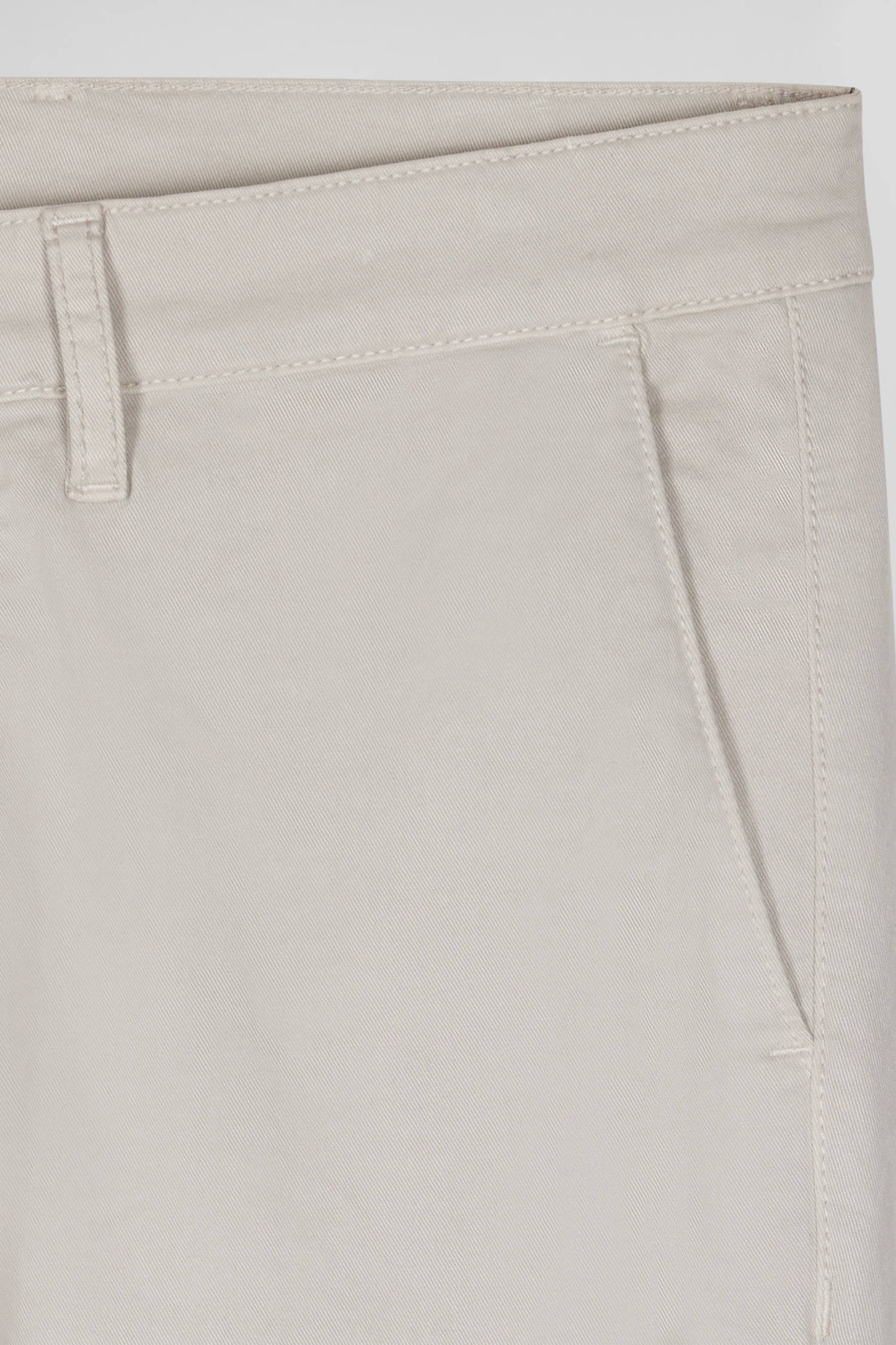 Slim plain beige chino trousers in stretch cotton