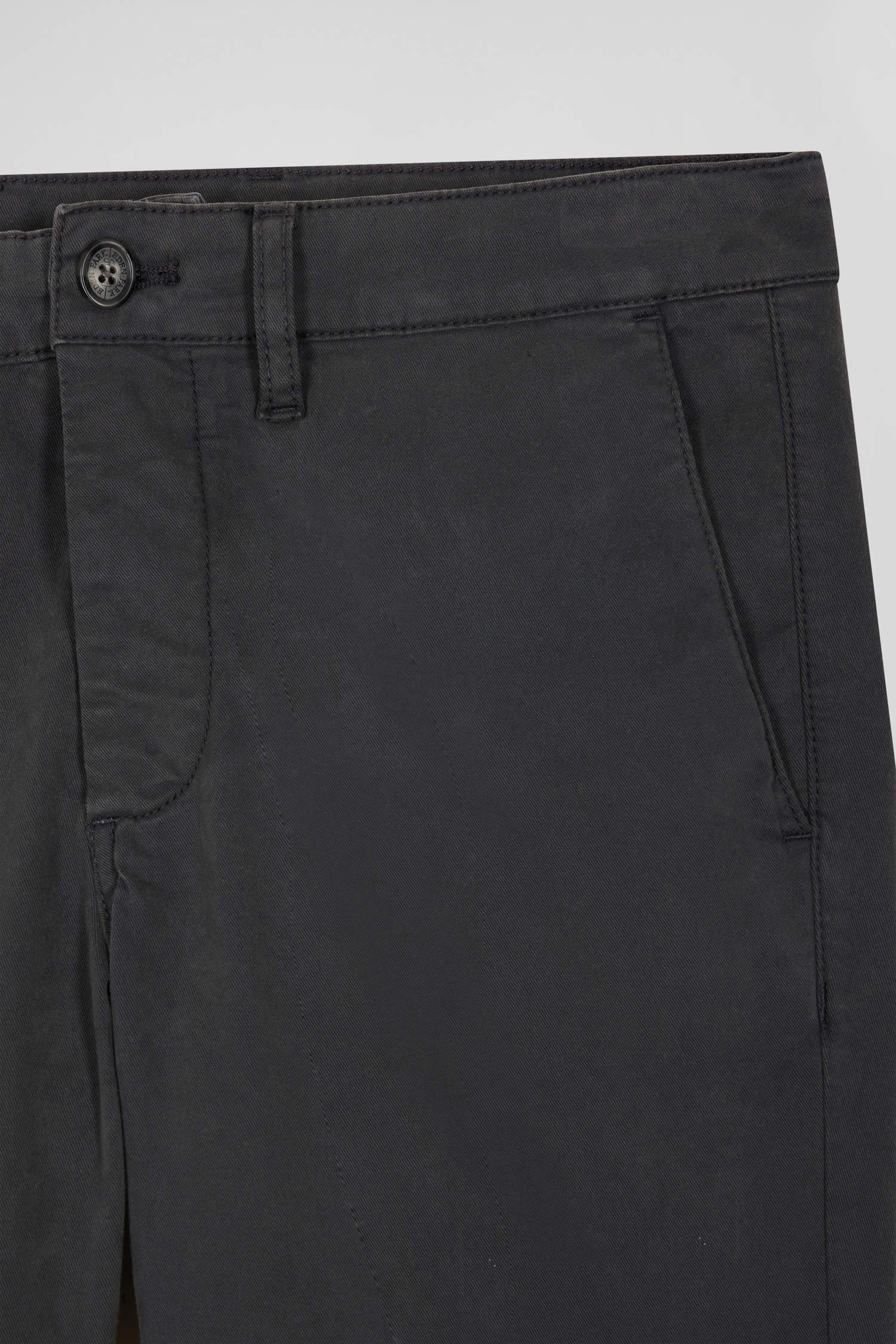 Slim plain anthracite grey chino trousers in stretch cotton