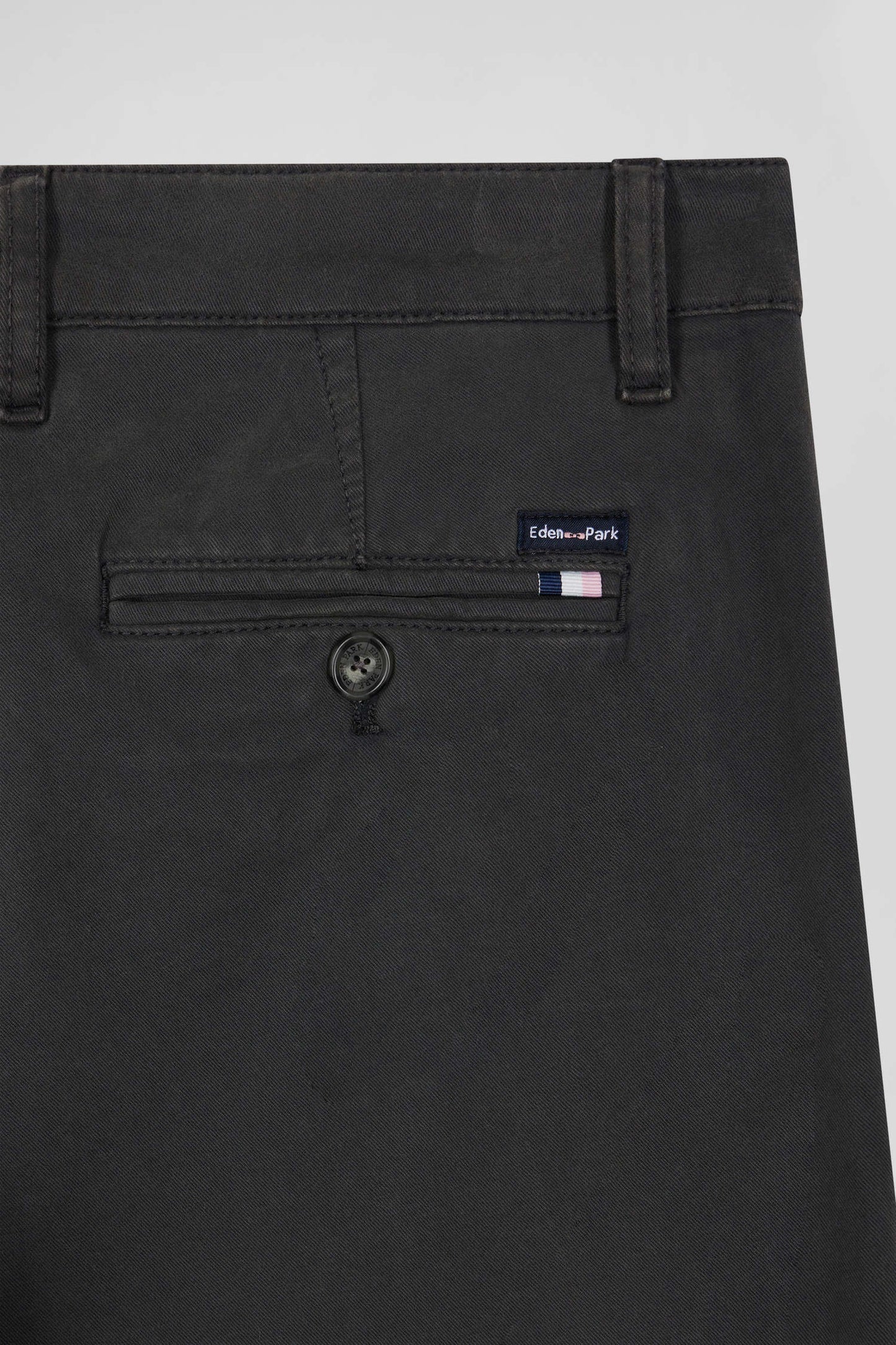 Slim plain anthracite grey chino trousers in stretch cotton