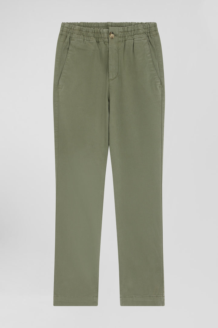 Pantalon chino en coton stretch camel coupe Regular