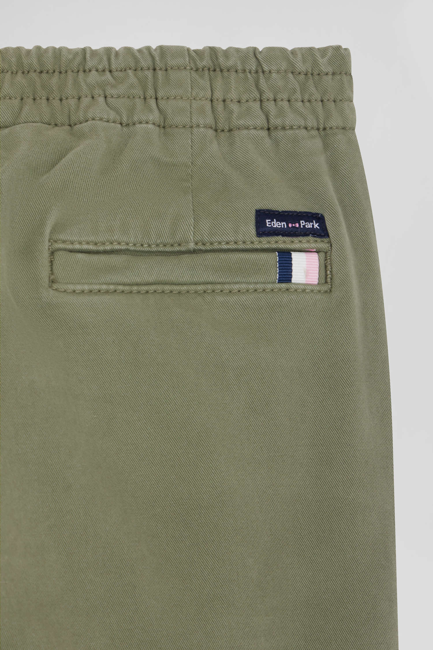 Pantalon chino en coton stretch camel coupe Regular