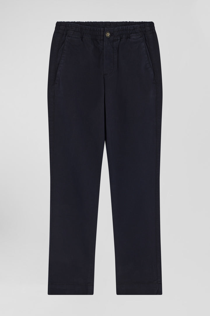 Pantalon chino en coton stretch bleu marine coupe Regular