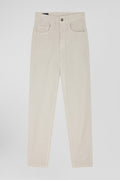 Jean 5 poches en coton stretch beige coupe Comfort