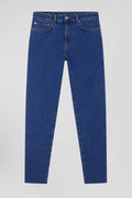 Jean 5 poches en coton bleu foncé coupe Slim