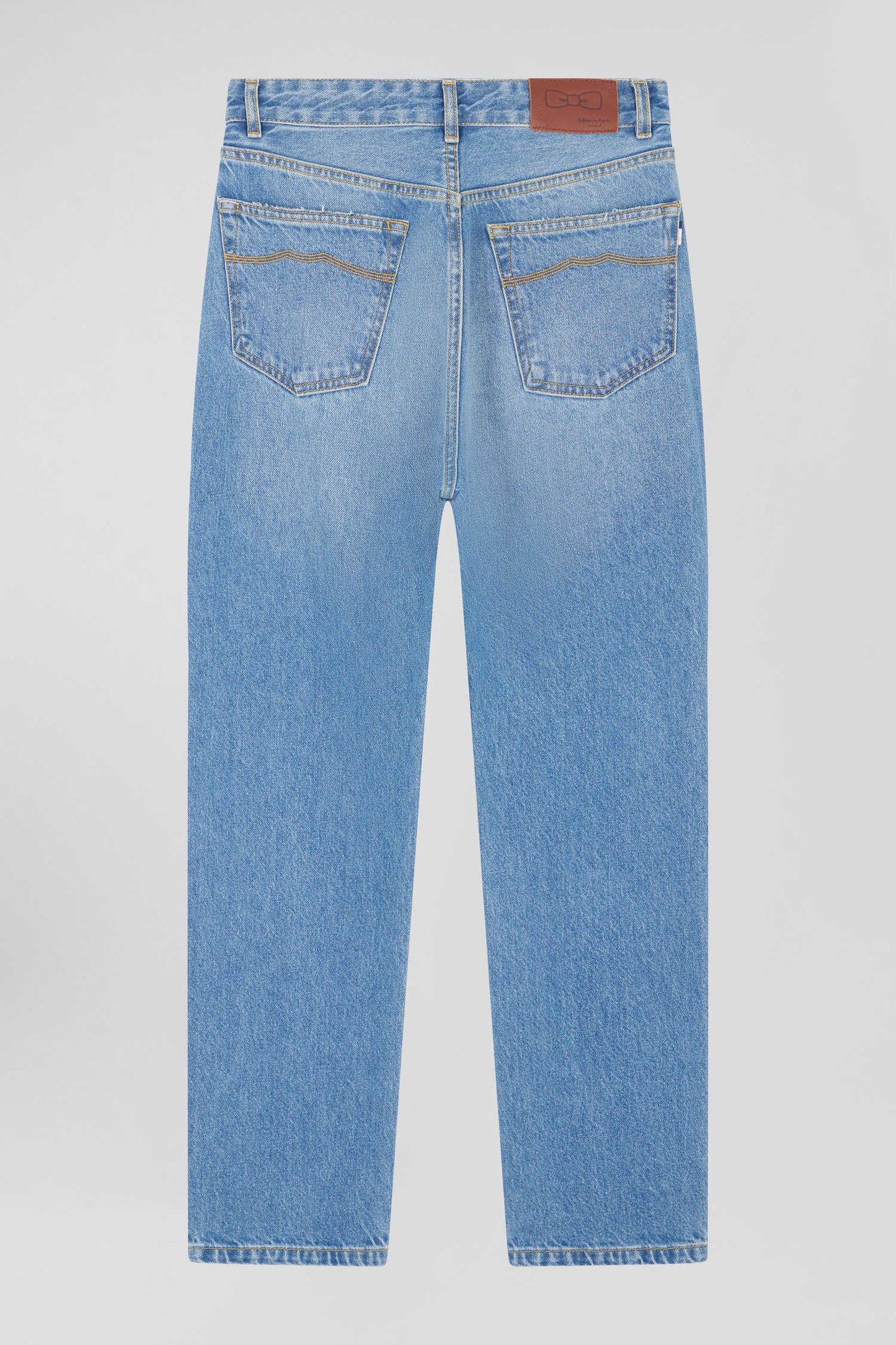 Jean 5 poches en coton bleu coupe Regular