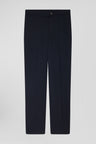 Modern navy blue virgin wool stretch trousers