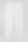 Pantalon à taille élastiquée en coton stretch écru coupe Modern