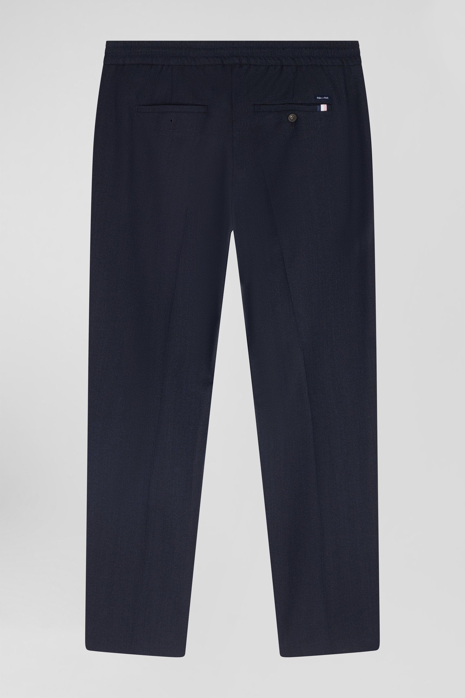 Modern navy blue elastic waist trousers