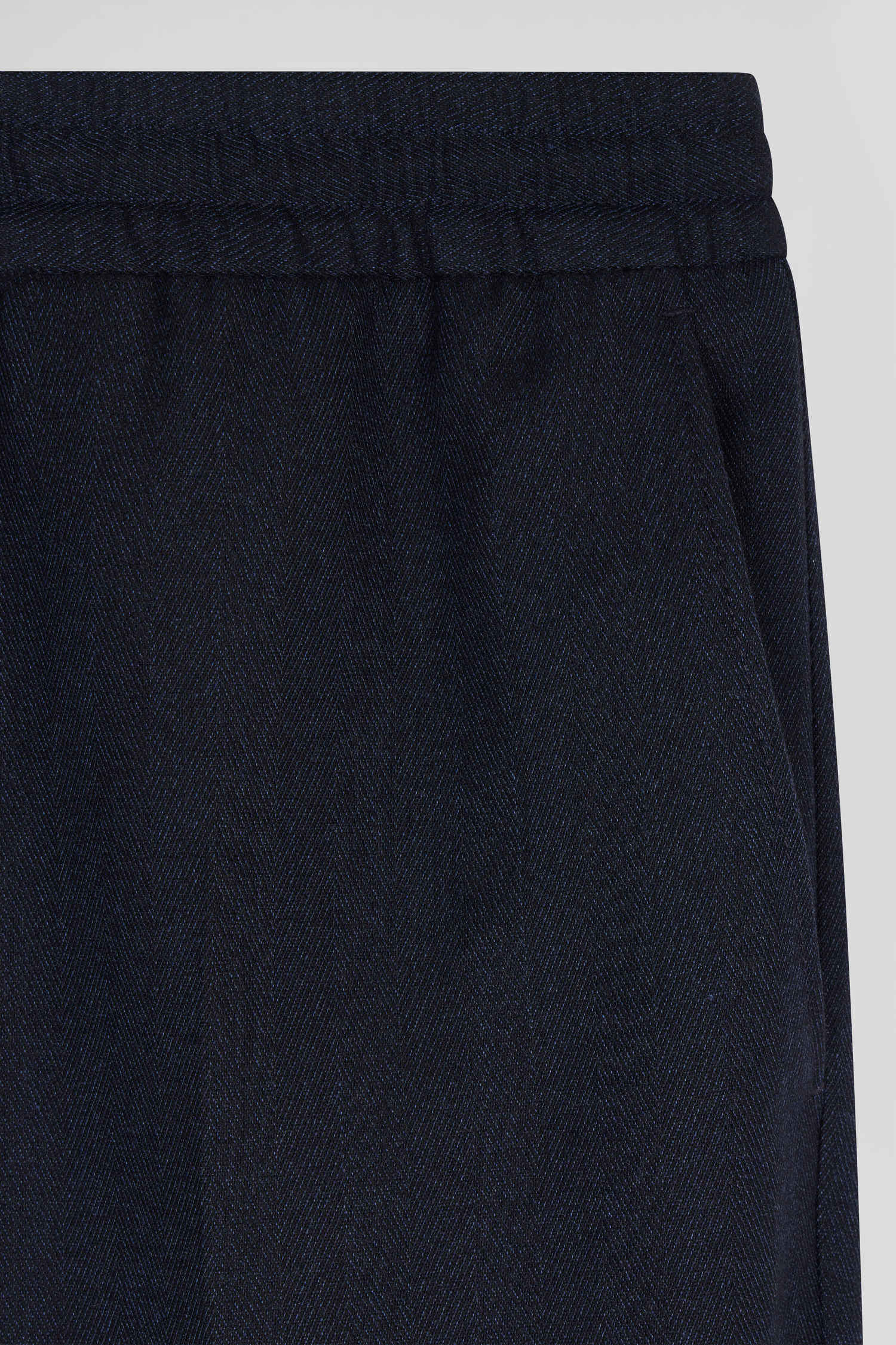 Modern navy blue elastic waist trousers