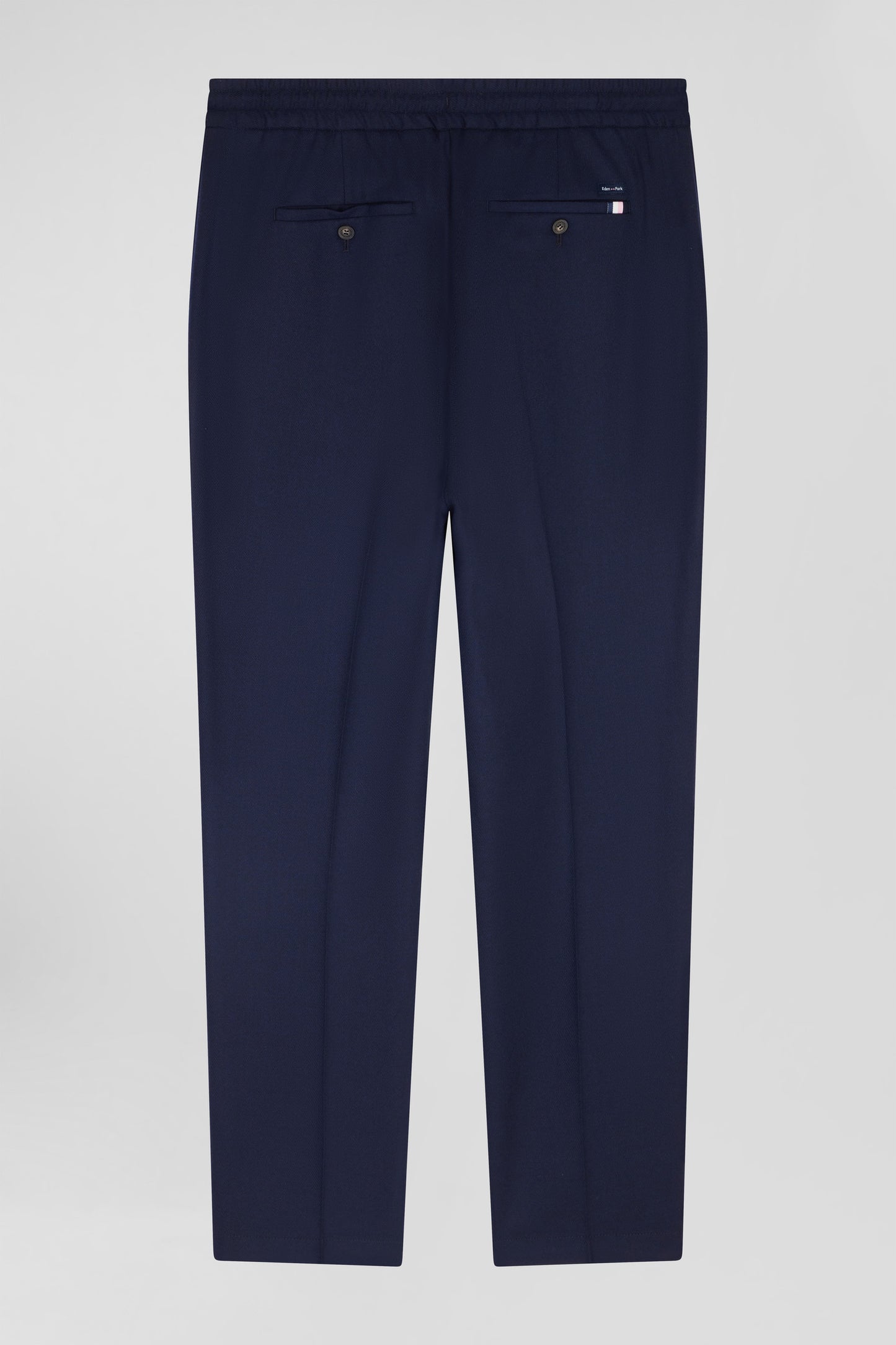 Modern navy blue elastic waist trousers