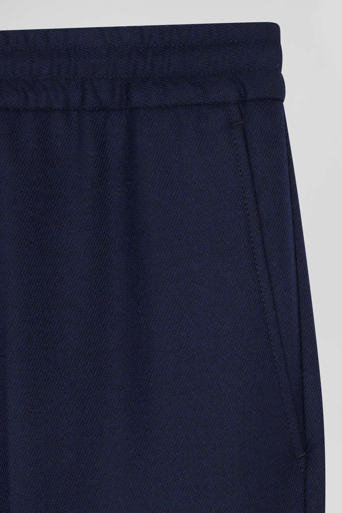 Modern navy blue elastic waist trousers