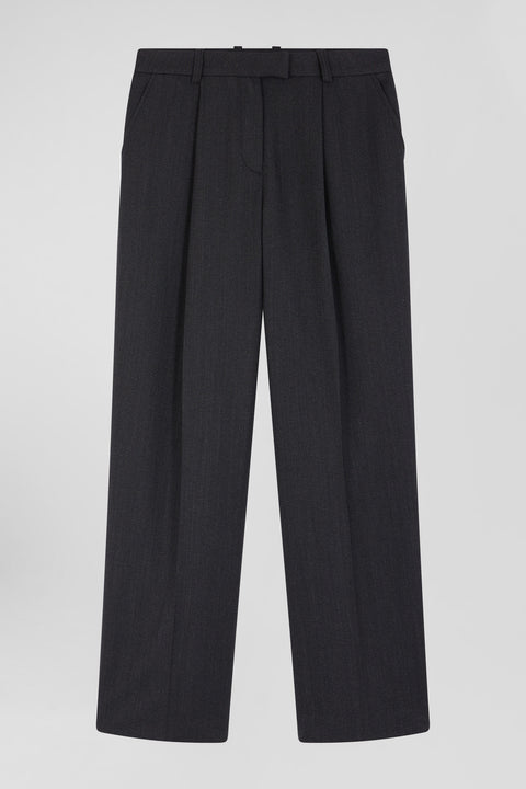 Relax anthracite grey checked trousers - Image 1