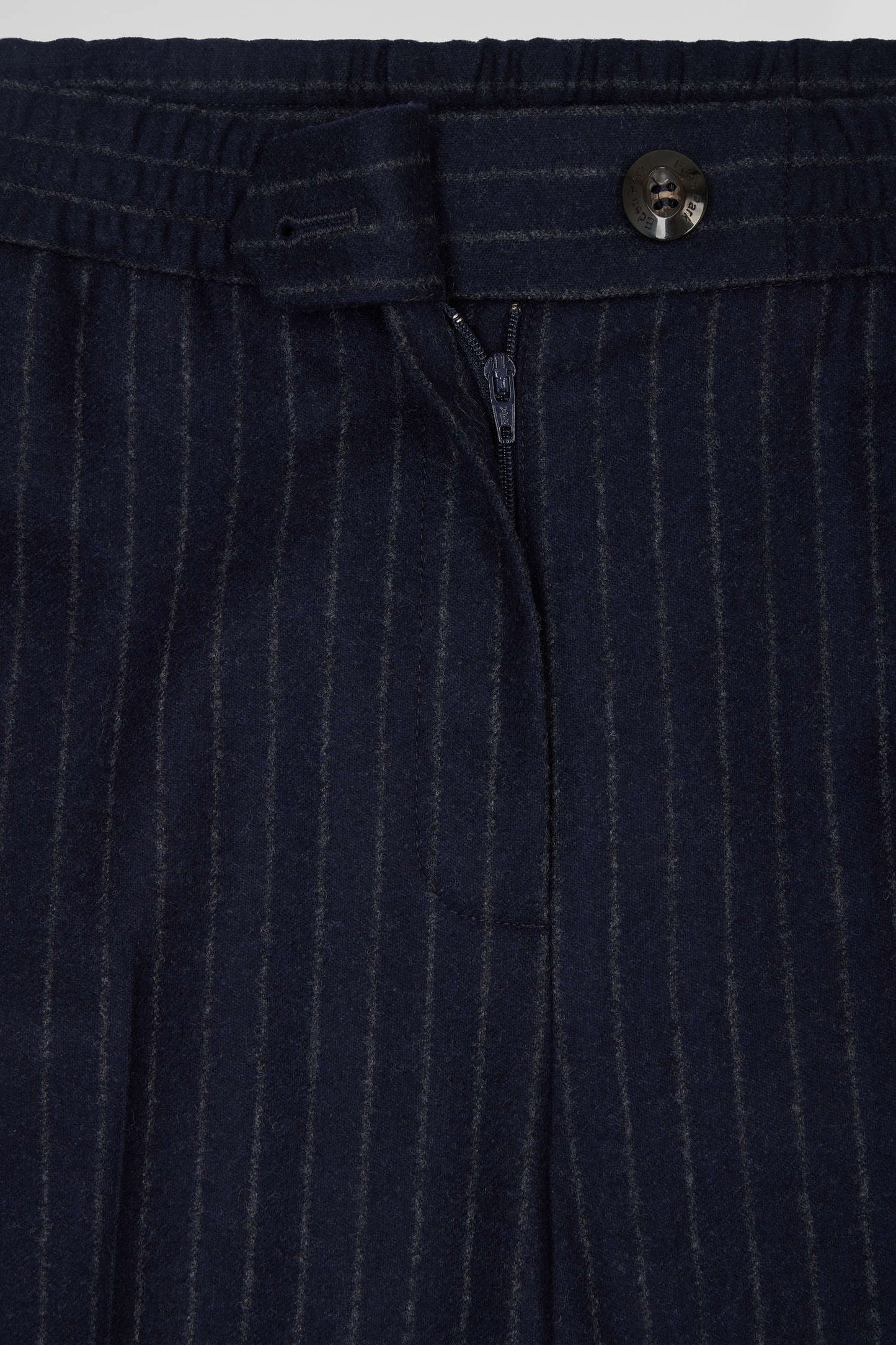 Pantalon en laine rayé bleu marine coupe Modern