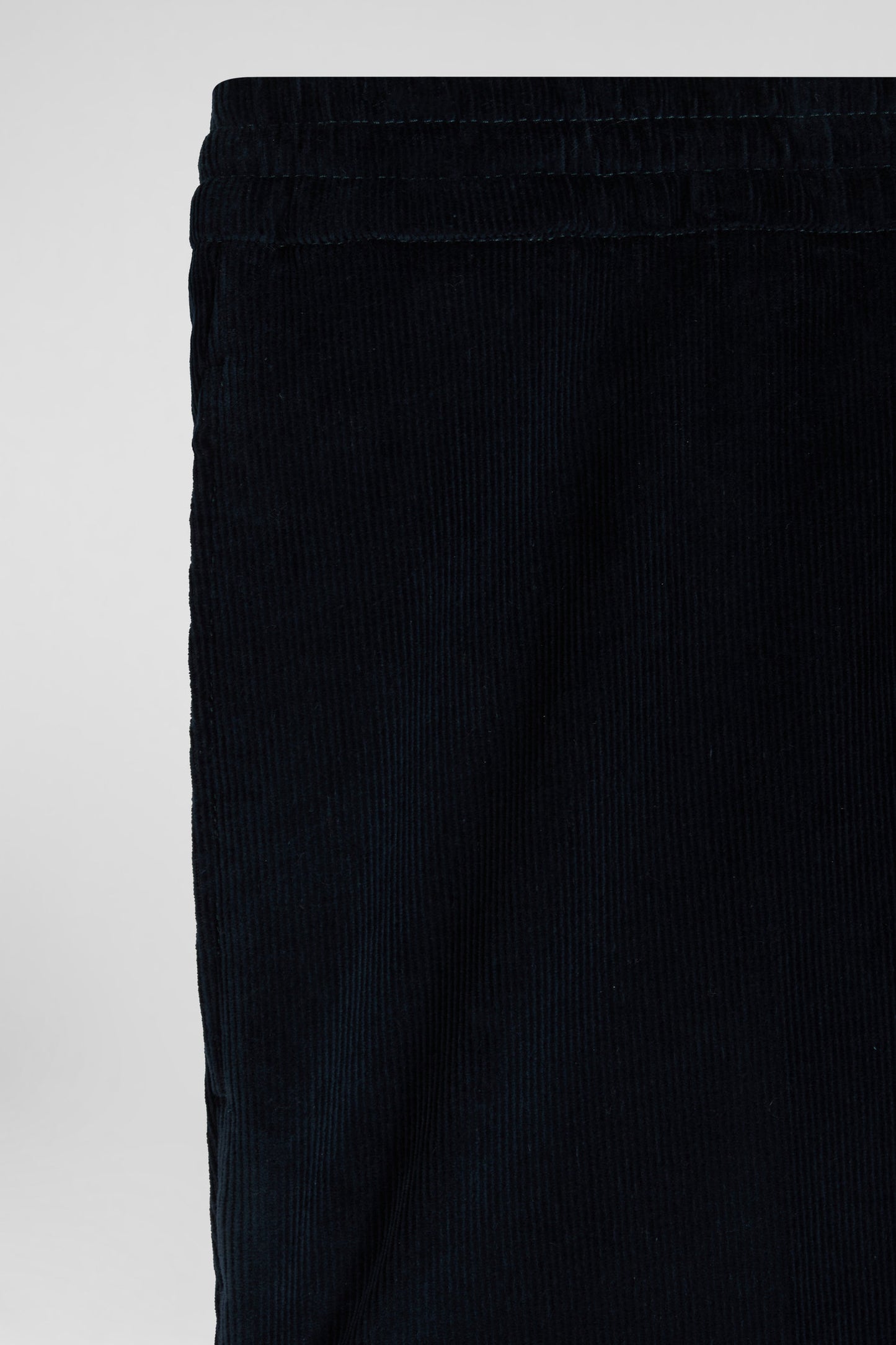 Modern navy blue elastic waist corduroy trousers