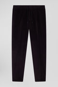 Modern brown elastic waist corduroy trousers