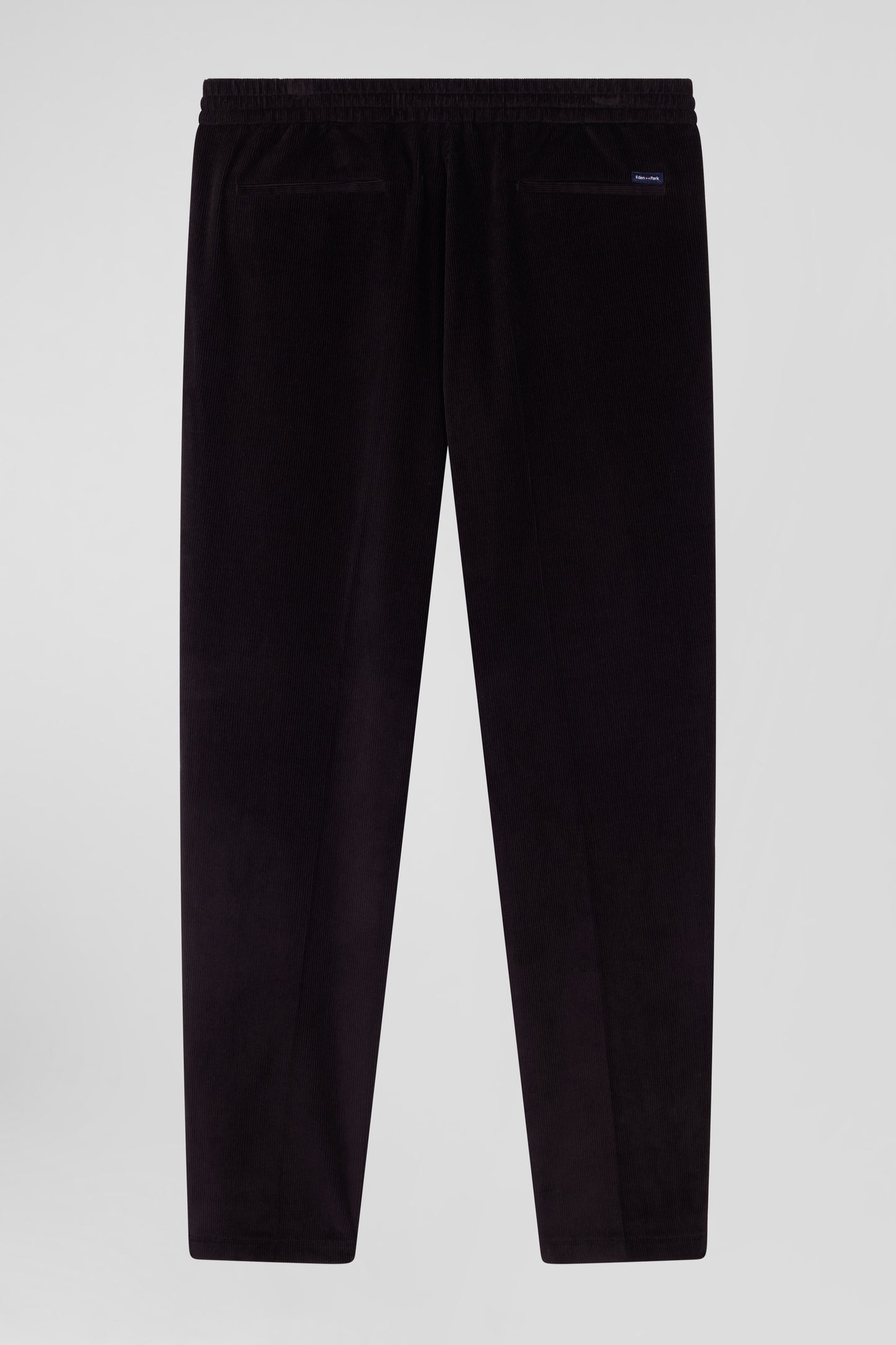 Modern brown elastic waist corduroy trousers