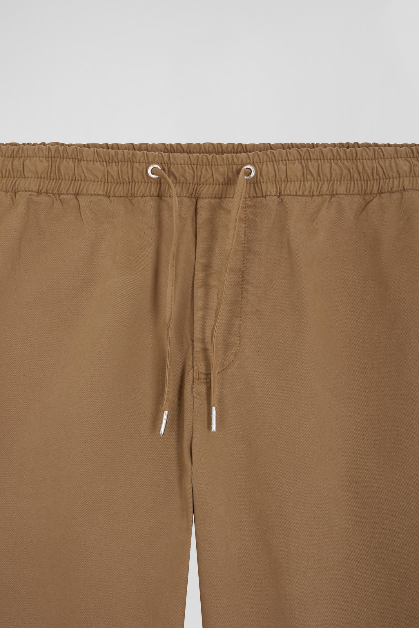 Pantalon taille élastique en coton stretch camel coupe Modern