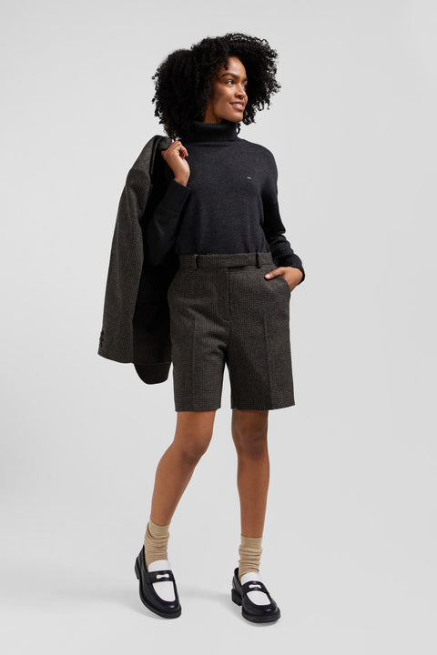 Regular grey blended wool shorts - Image 1