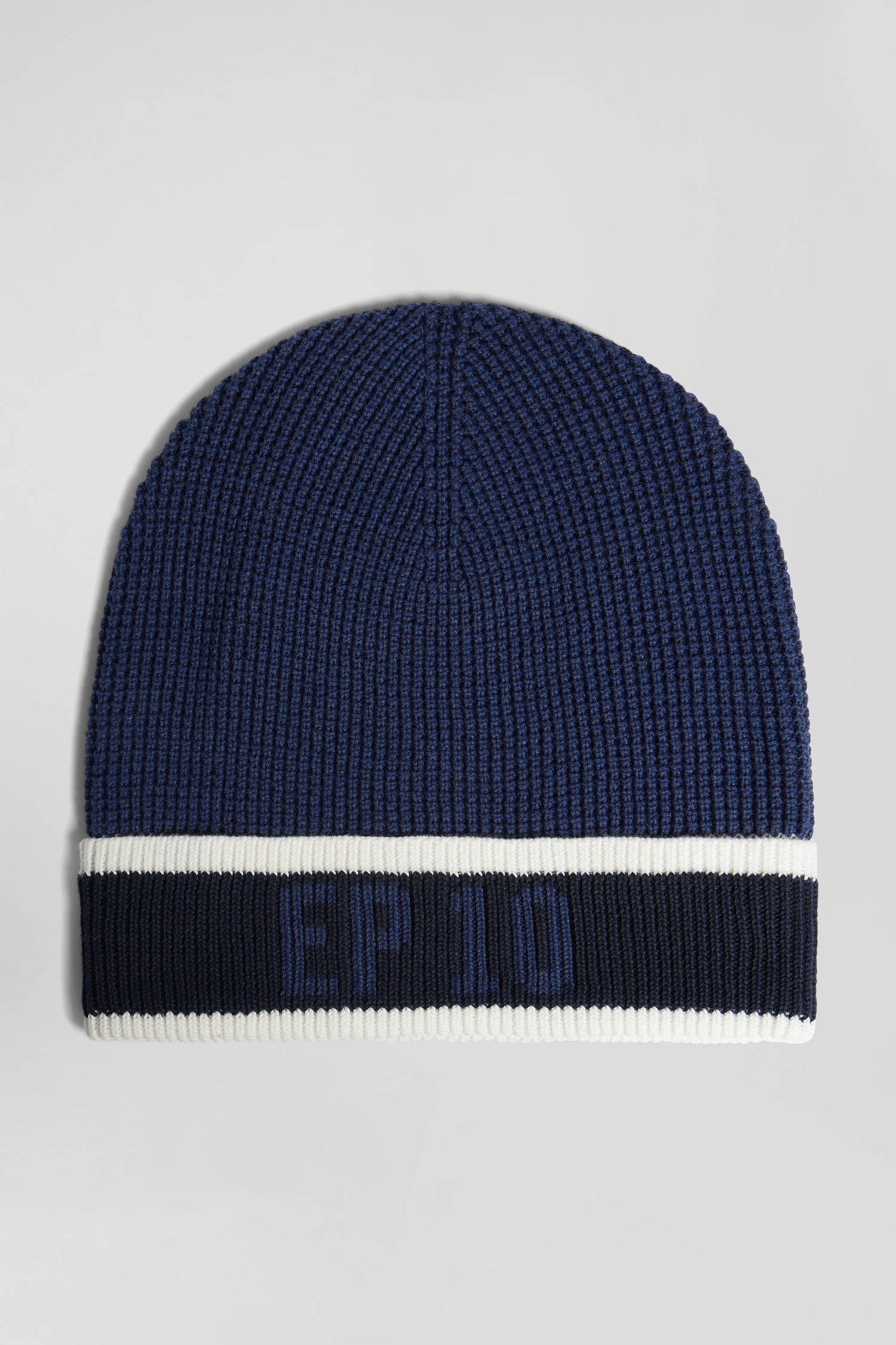 Bonnet en coton bleu foncé jacquard EP10