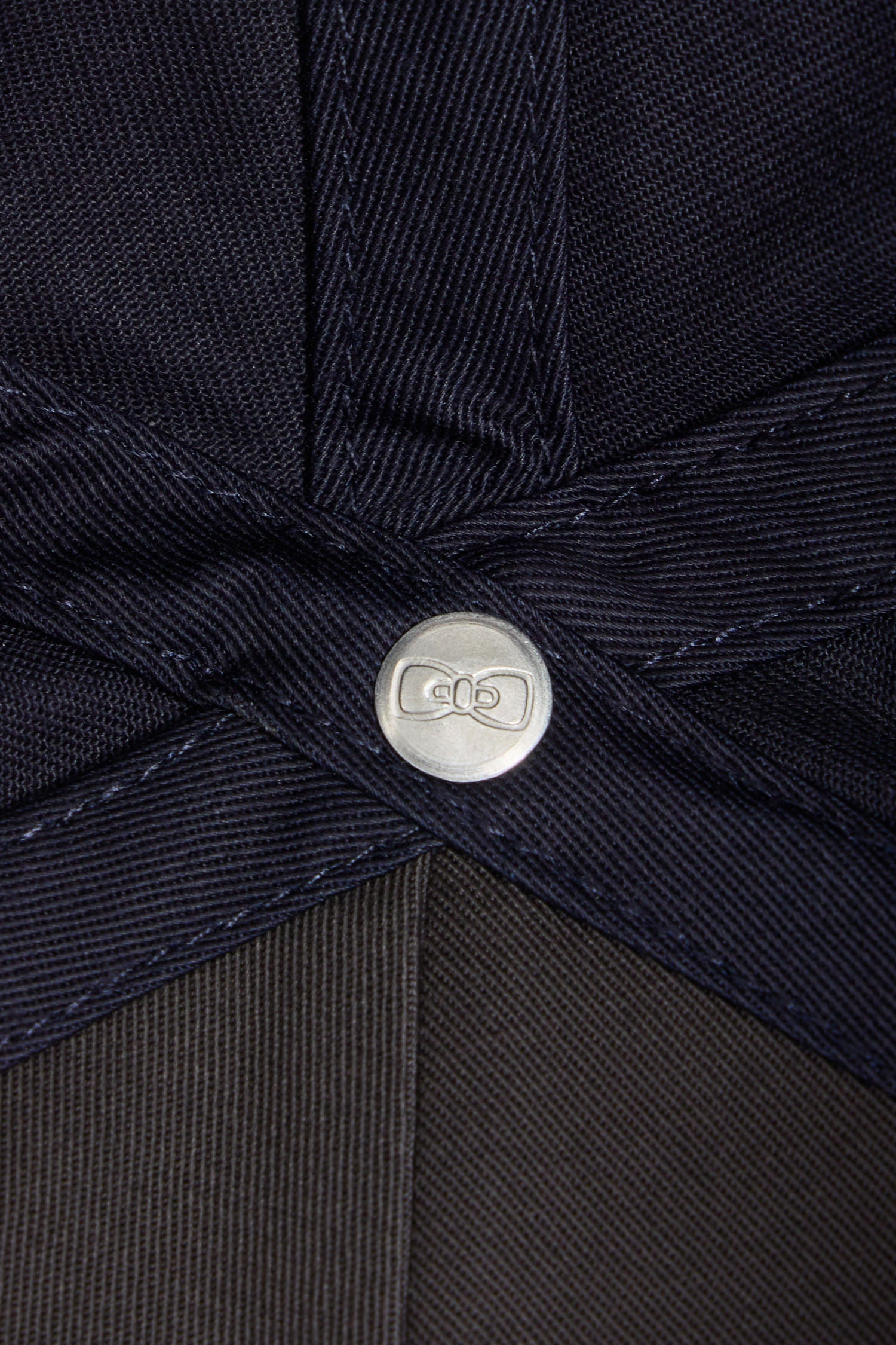 Navy blue cotton cap with bow tie