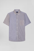 Regular brown cotton short-sleeved shirt