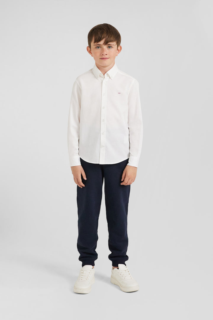 Chemise en coton uni blanche en coton oxford coupe Regular