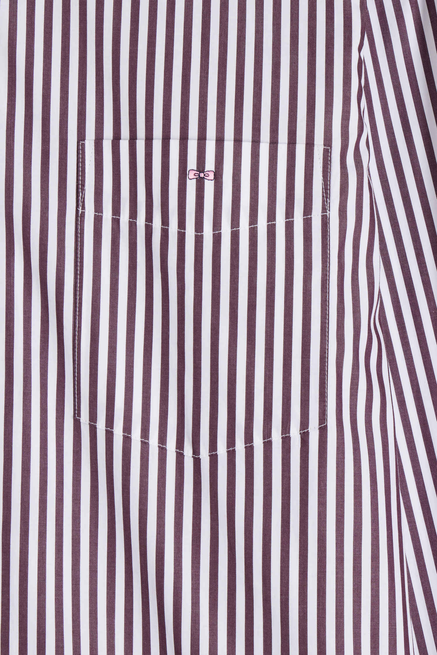 Burgundy striped cotton poplin shirt Regular fit