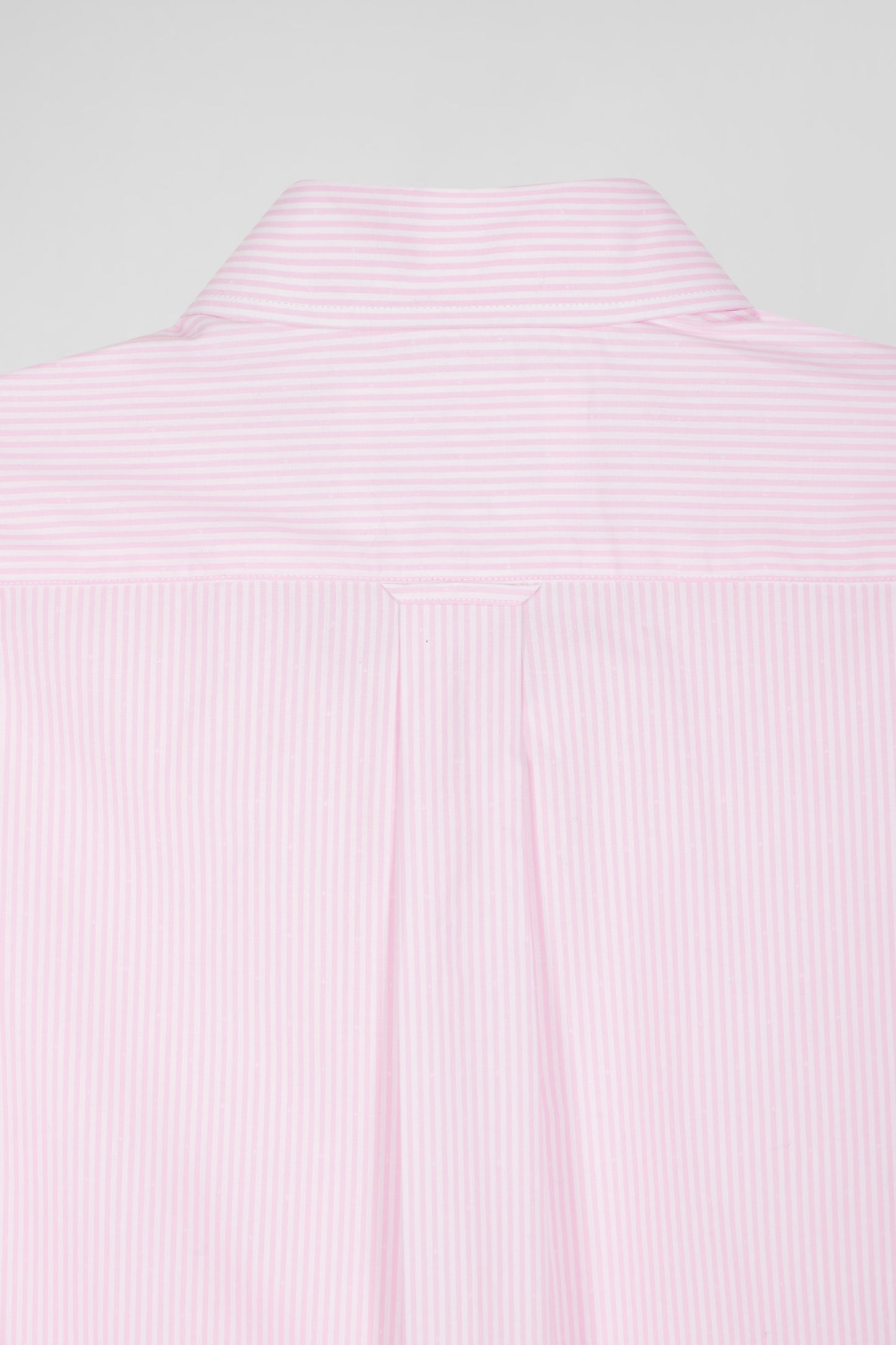 Regular pink striped cotton jacquard shirt