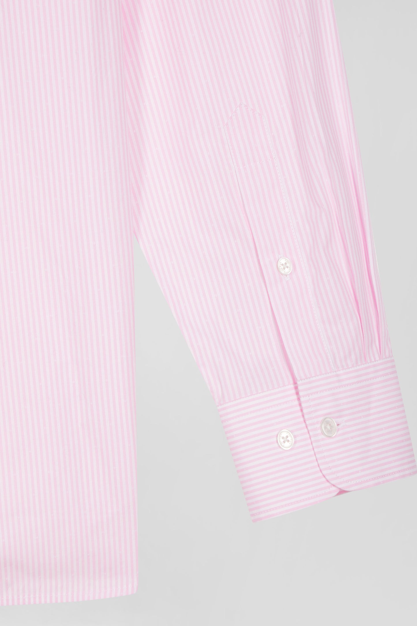 Regular pink striped cotton jacquard shirt